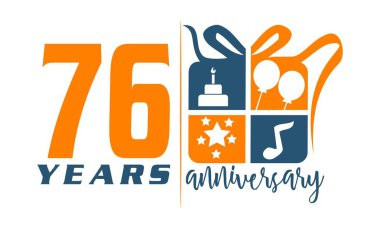 76 yıl hediye kutusu şerit yıldönümü 