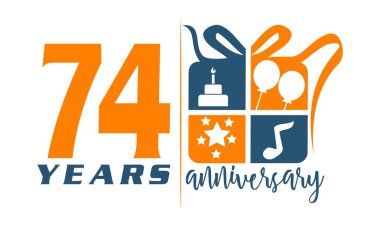 74 yıl hediye kutusu şerit yıldönümü 