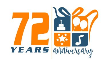 72 yıl hediye kutusu şerit yıldönümü 