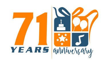 71 yıl hediye kutusu şerit yıldönümü 