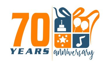 70 yıl hediye kutusu şerit yıldönümü 