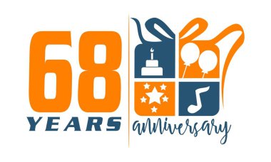 68 yıl hediye kutusu şerit yıldönümü 