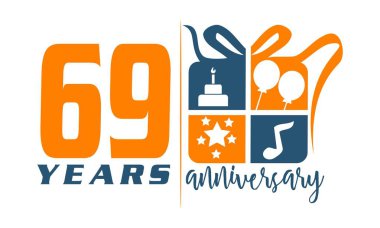 69 yıl hediye kutusu şerit yıldönümü 