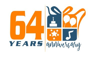 64 yıl hediye kutusu şerit yıldönümü 