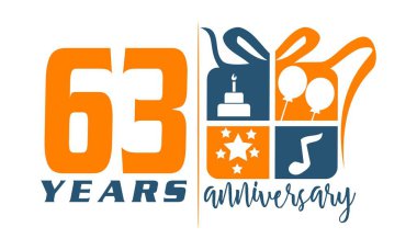 63 yıl hediye kutusu şerit yıldönümü 