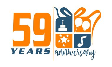 59 yaş hediye kutusu şerit yıldönümü 