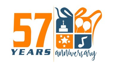 57 yıl hediye kutusu şerit yıldönümü 