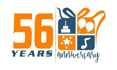 56 yaş hediye kutusu şerit yıldönümü 