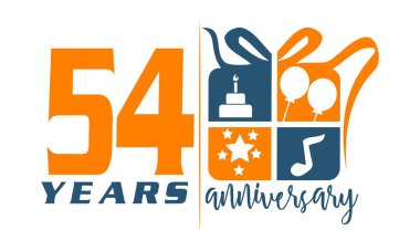 54 yıl hediye kutusu şerit yıldönümü 