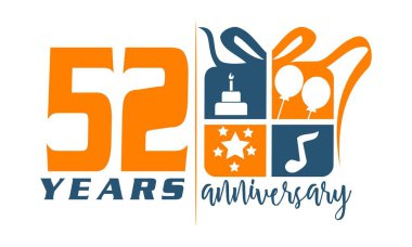 52 yıl hediye kutusu şerit yıldönümü 