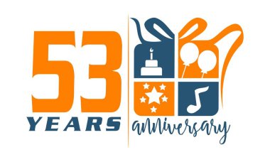 53 yıl hediye kutusu şerit yıldönümü 