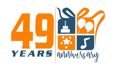 49 yaş hediye kutusu şerit yıldönümü 