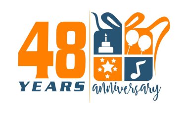 48 yaş hediye kutusu şerit yıldönümü 