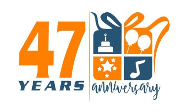 47 yaş hediye kutusu şerit yıldönümü 