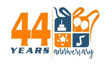 44 yıl hediye kutusu şerit yıldönümü 