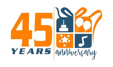 45 yıl hediye kutusu şerit yıldönümü 