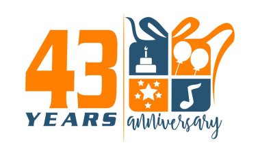 43 yıl hediye kutusu şerit yıldönümü 