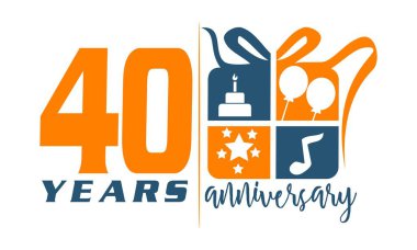 40 yıl hediye kutusu şerit yıldönümü 