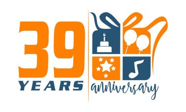 39 yaş hediye kutusu şerit yıldönümü 