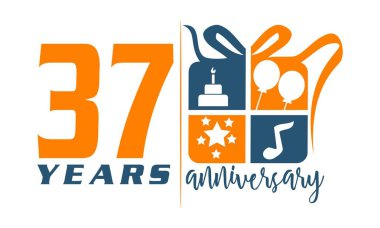 37 yaş hediye kutusu şerit yıldönümü 