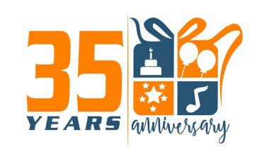 35 yıl hediye kutusu şerit yıldönümü 