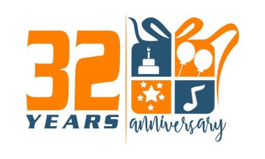 32 yaş hediye kutusu şerit yıldönümü 