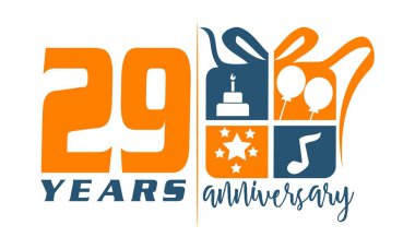 29 yıl hediye kutusu şerit yıldönümü 