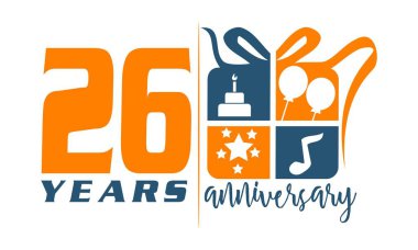 26 yıl hediye kutusu şerit yıldönümü 