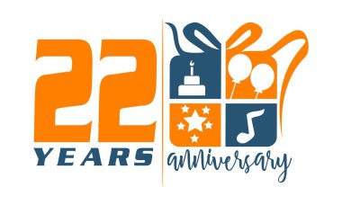 22 yıl hediye kutusu şerit yıldönümü 