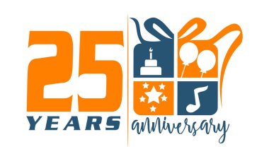 25 yıl hediye kutusu şerit yıldönümü 