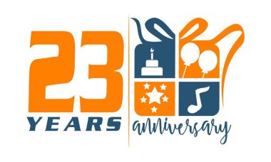 23 yıl hediye kutusu şerit yıldönümü 