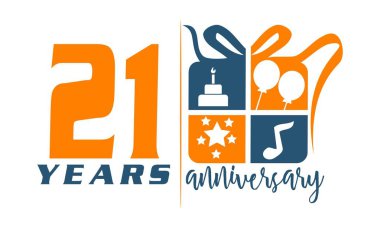 21 yıl hediye kutusu şerit yıldönümü 