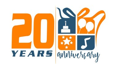 20 yıl hediye kutusu şerit yıldönümü 