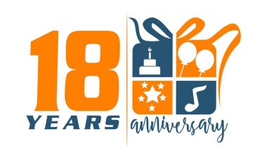 18 yaşındaki hediye kutusu şerit yıldönümü 