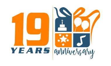 19 yıl hediye kutusu şerit yıldönümü 