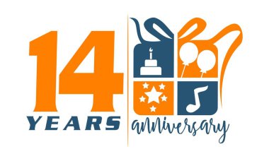 14 yaşındaki hediye kutusu şerit yıldönümü 