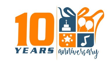 10 yıl hediye kutusu şerit yıldönümü 