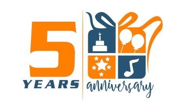 5 yıl hediye kutusu şerit yıldönümü 