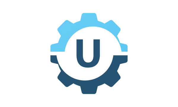 Gear Solution Logo Initial U
