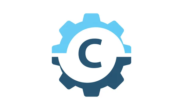 Getriebe-Lösung Logo Initial c — Stockvektor