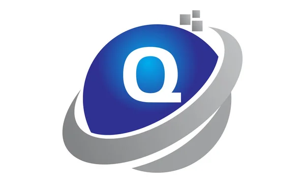 技术运动协同字母 Q — 图库矢量图片