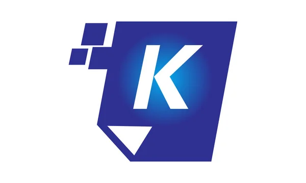 Carta digitale Iniziale K — Vettoriale Stock
