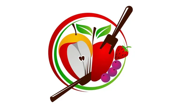 Comida Saludable Restaurante Frutas Ecológicas — Vector de stock