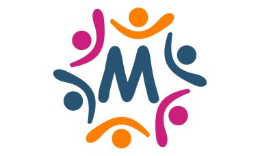 Dostluk takım çalışması ebeveynlik harf M