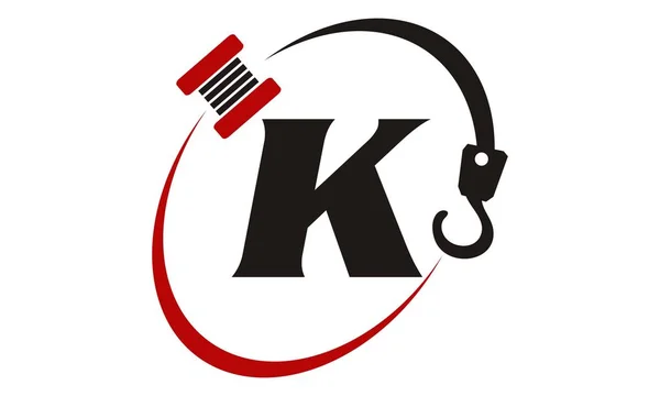 Crochet de grue Lettre de remorquage K — Image vectorielle