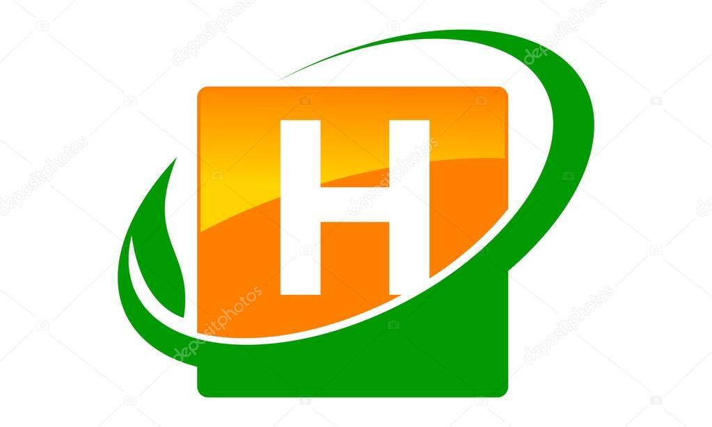 Swoosh Leaf Letter H