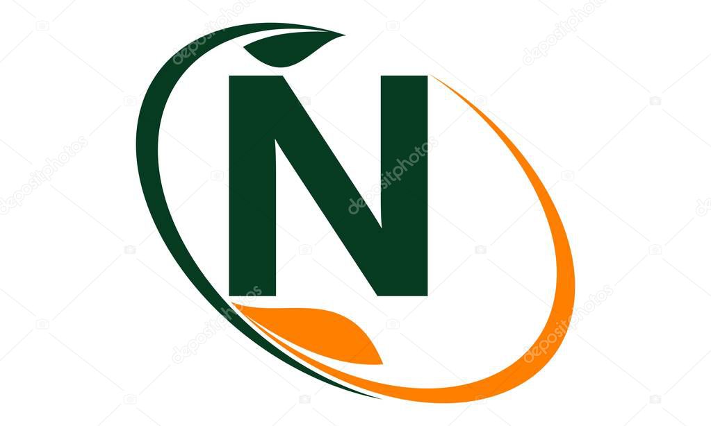 Swoosh Leaf Initial N