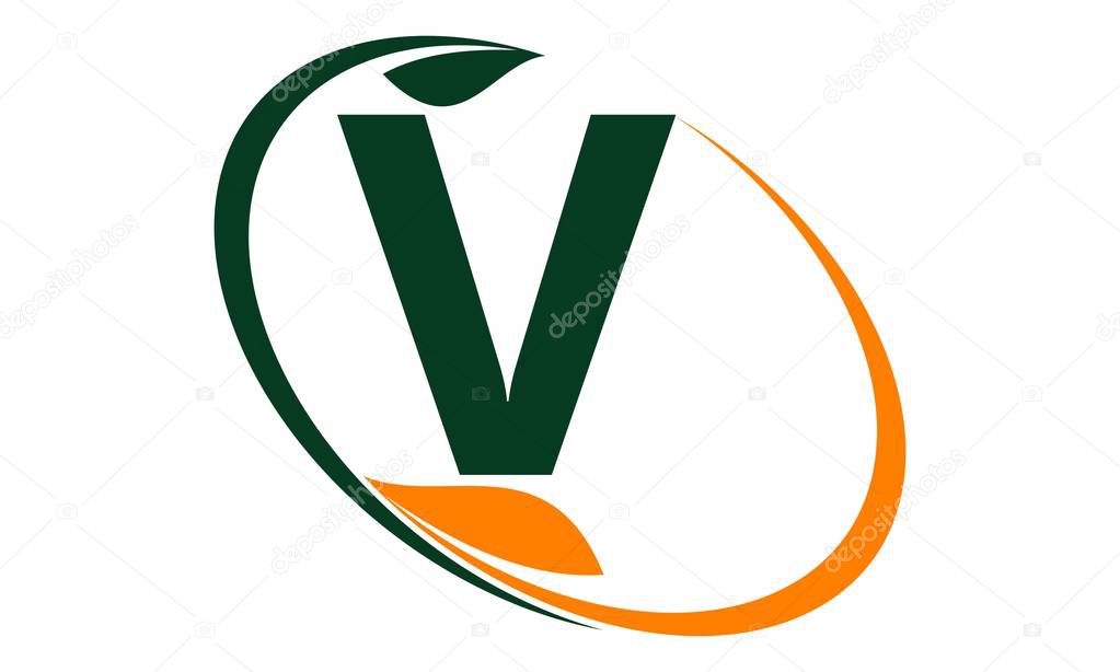 Swoosh Leaf Initial V
