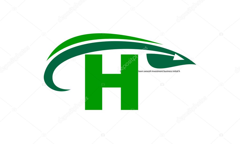 Swoosh Leaf Initial H