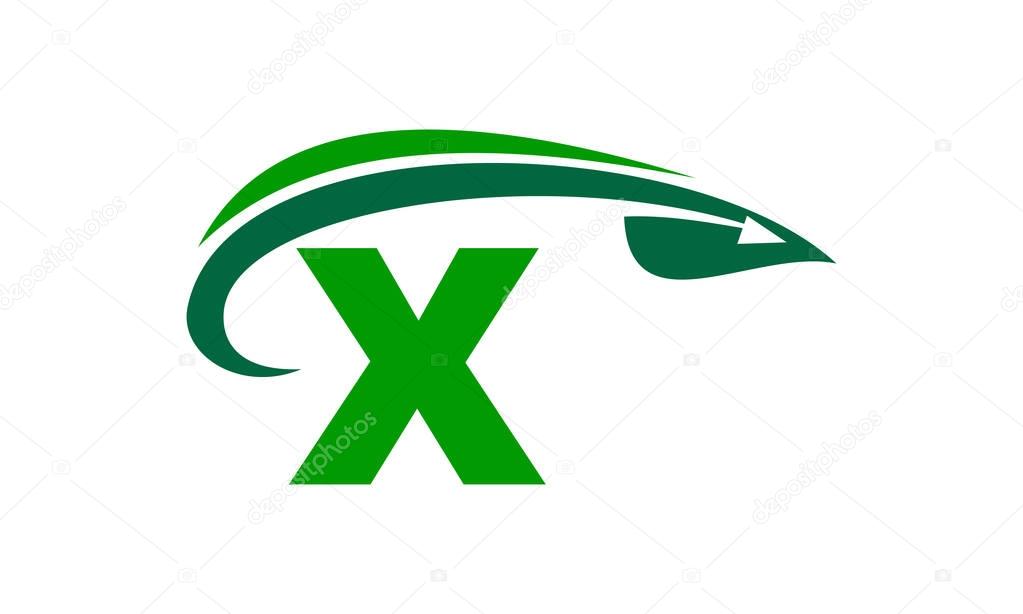 Swoosh Leaf Initial X